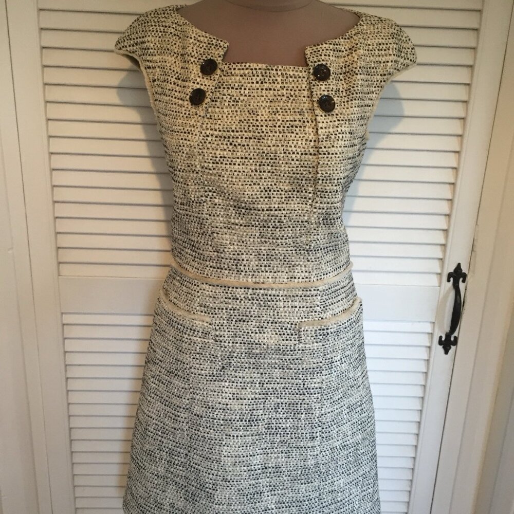 Karen Millen Tweed Dress with Button Accents